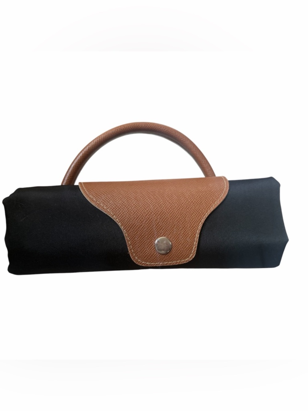 Two-Tone Foldable travel bag with Tan Leather Trim  Jo Ann Marie Designs
